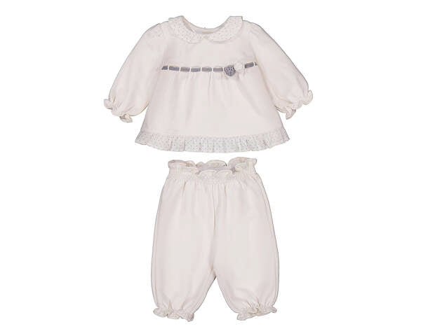 COMPLETO COTONE CALDO PANNA E GRIGIO - Noi da piccoli