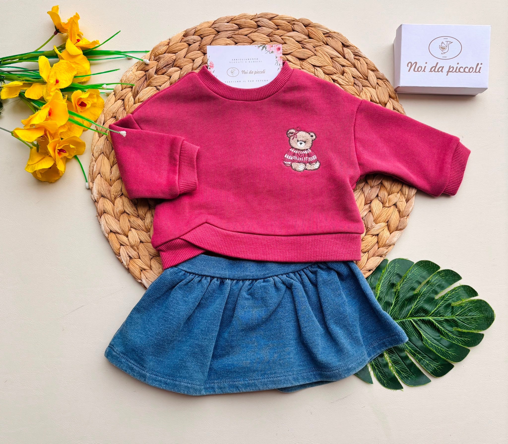 COMPLETO COTONE CALDO ROSA - Noi da piccoli