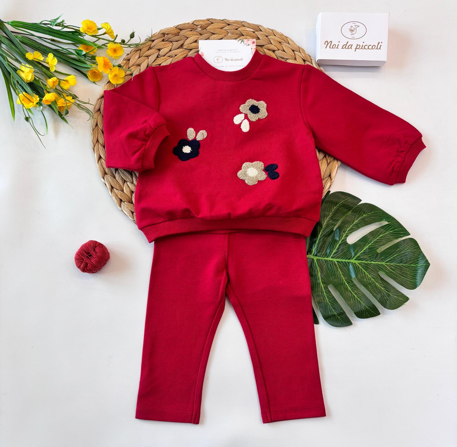 COMPLETO COTONE CALDO ROSSO - Noi da piccoli