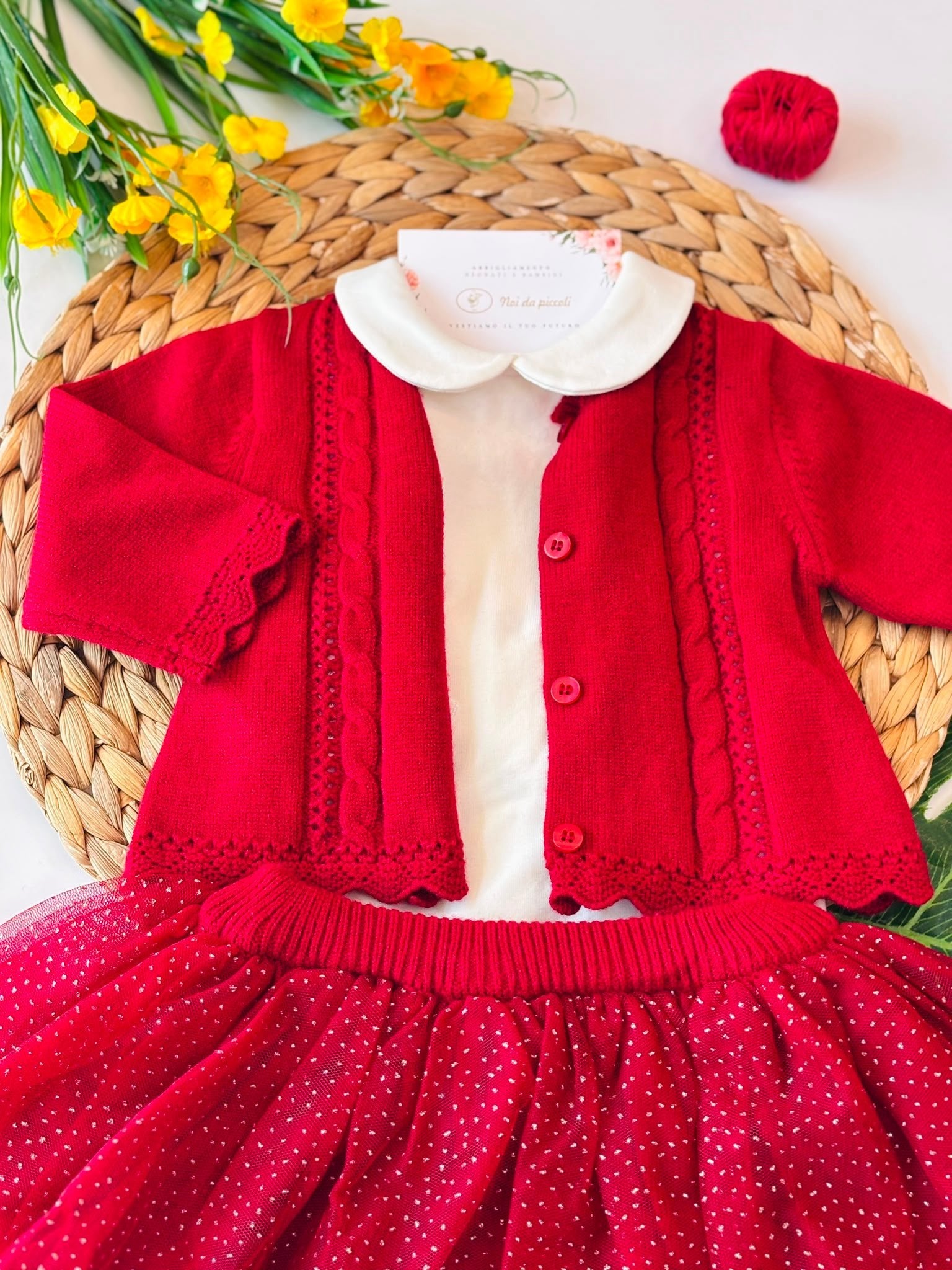 COMPLETO COTONE CALDO ROSSO - Noi da piccoli