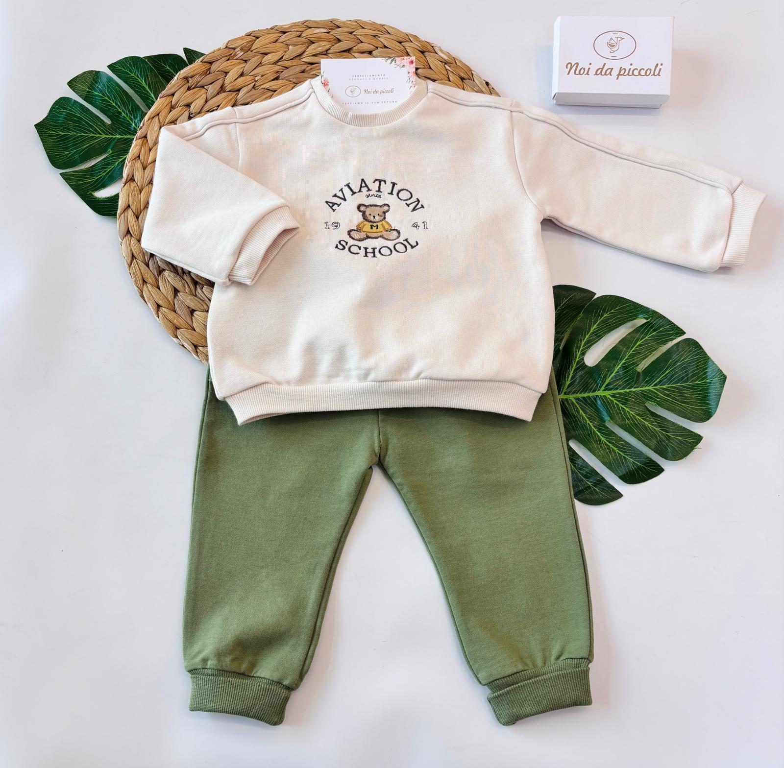 COMPLETO COTONE CALDO VERDE - Noi da piccoli