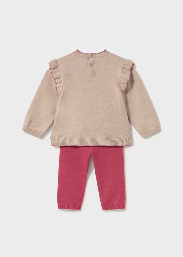 COMPLETO FUCSIA CON SCOIATTOLINO IN FILATO CALDO - Noi da piccoli