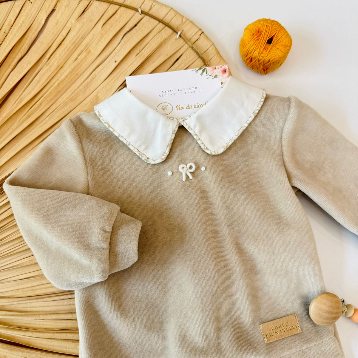 COMPLETO IN CINIGLIA BEIGE - Noi da piccoli
