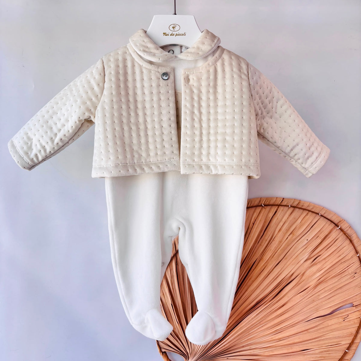 Beige Chenille Set with Teddy Deolinda