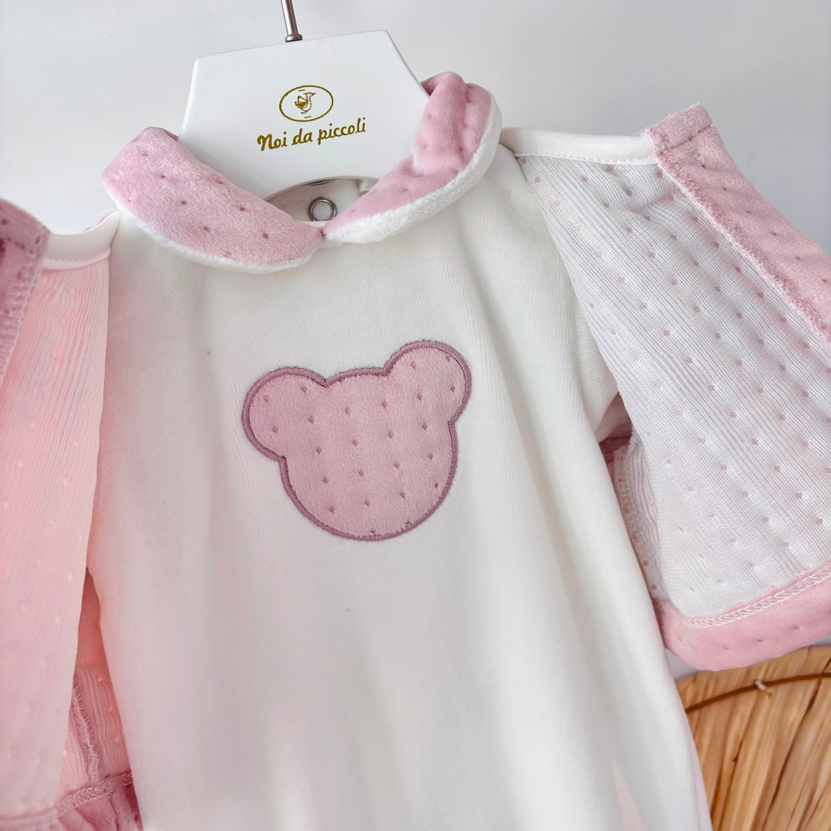 COMPLETO IN CINIGLIA CON TEDDY ROSA - Noi da piccoli