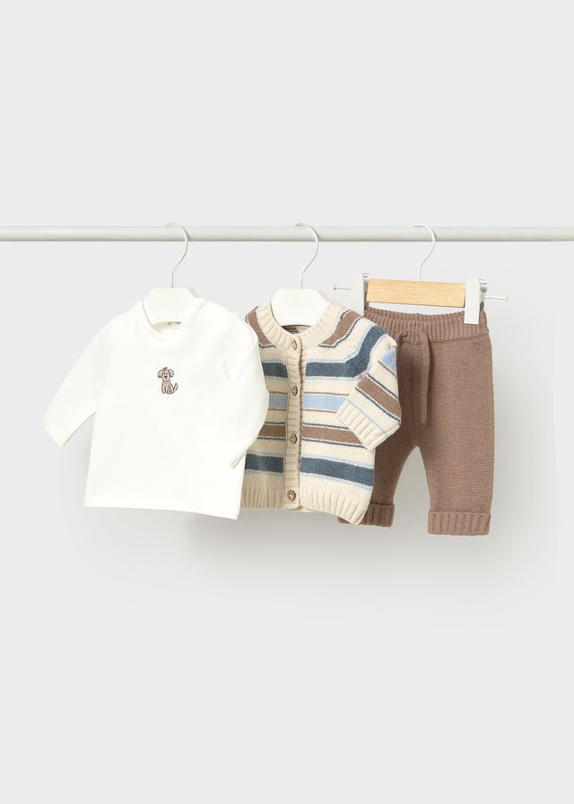 COMPLETO IN COTONE CALDO BEIGE - Noi da piccoli