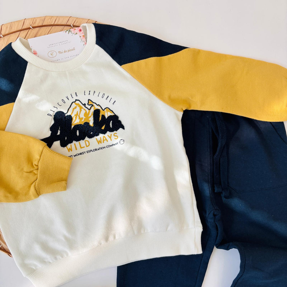 Blue Brushed Cotton Set STREET MONKEY - Noi da piccoli