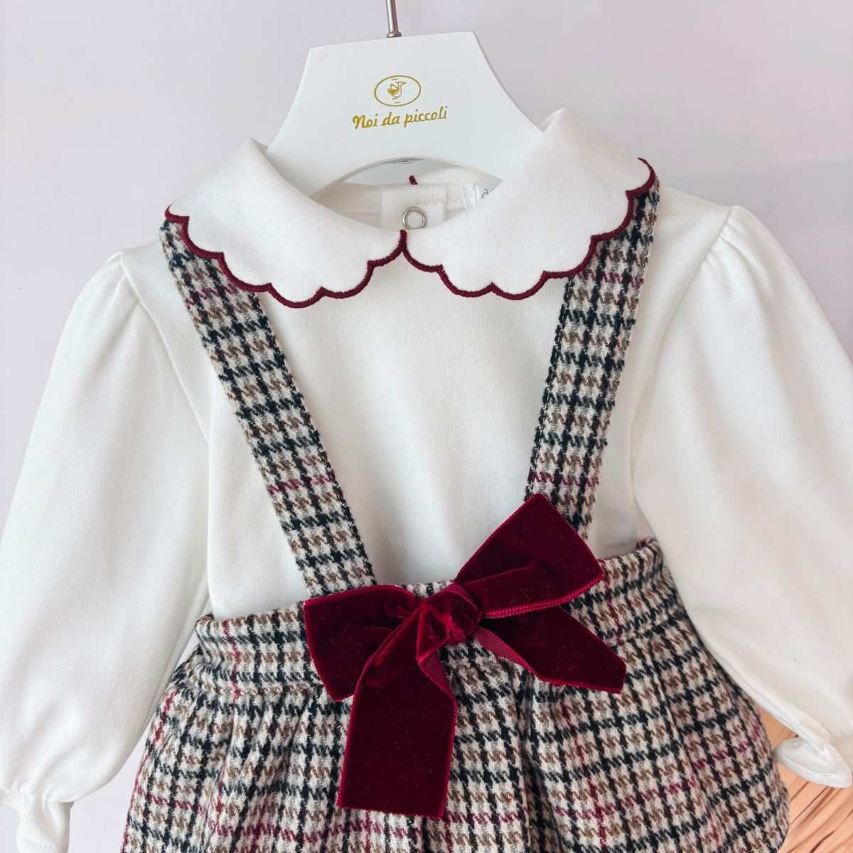 COMPLETO IN COTONE CALDO BORDEAUX - Noi da piccoli