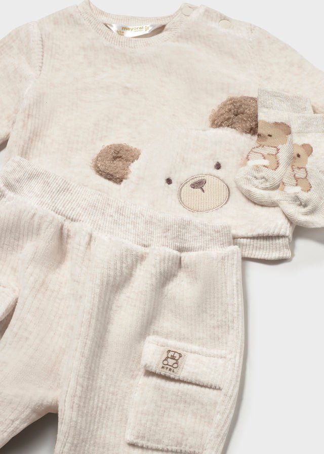 COMPLETO IN COTONE CALDO PANNA - Noi da piccoli