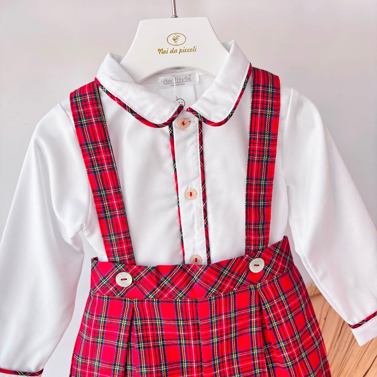 Red Brushed Cotton Tartan Set Deolinda - Noi da piccoli