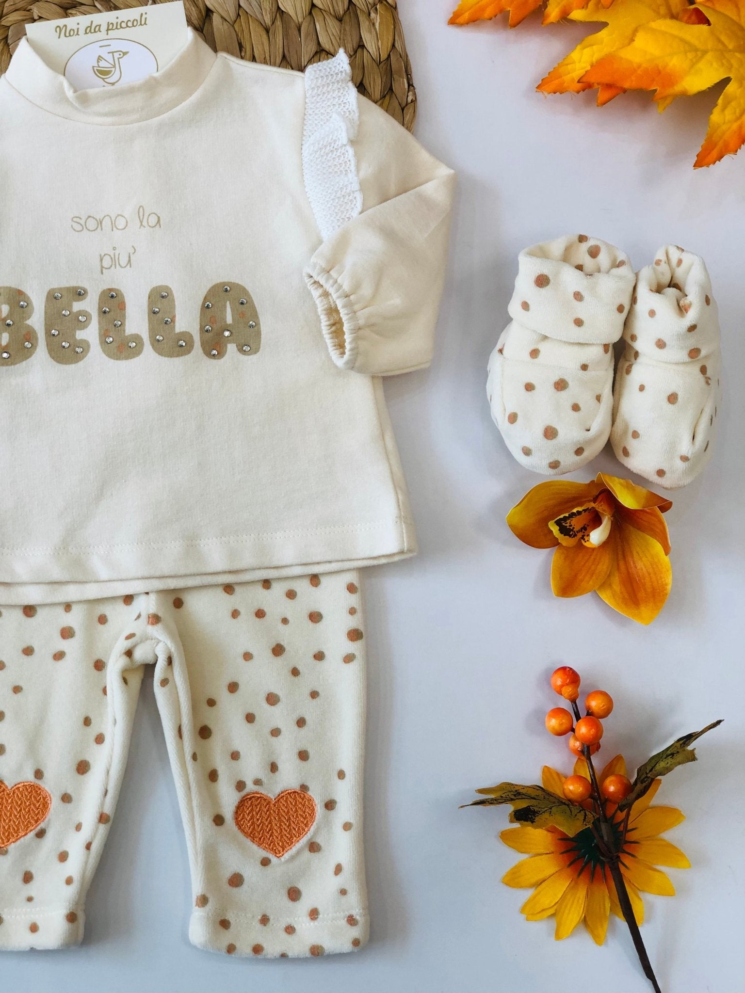 COMPLETO IN FELPA BEIGE BELLA - Noi da piccoli