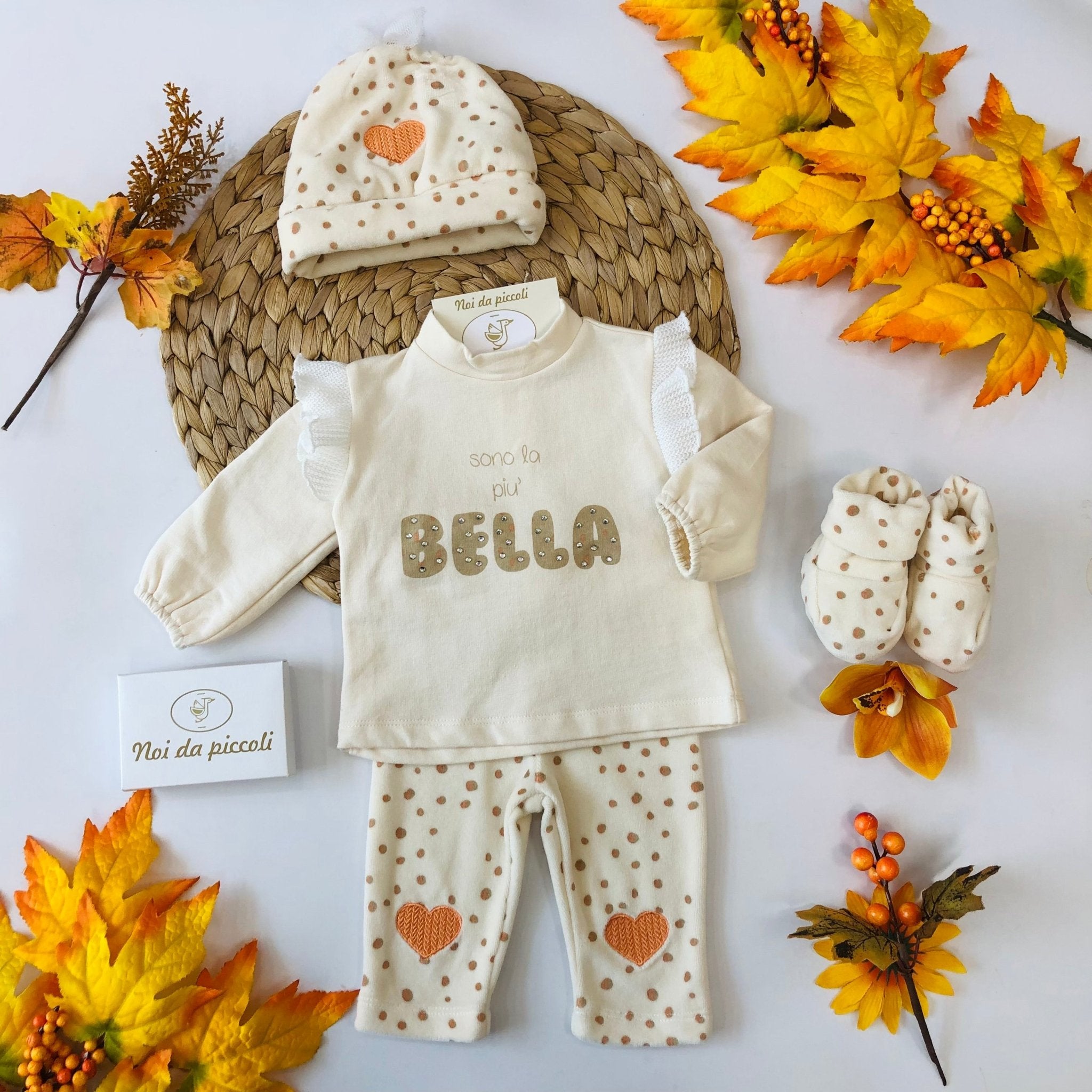 COMPLETO IN FELPA BEIGE BELLA - Noi da piccoli