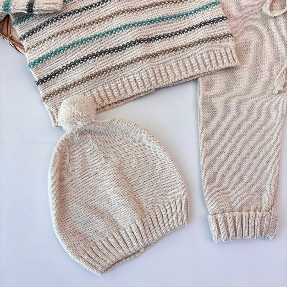 Cream Brushed Yarn Set Juliana - Noi da piccoli