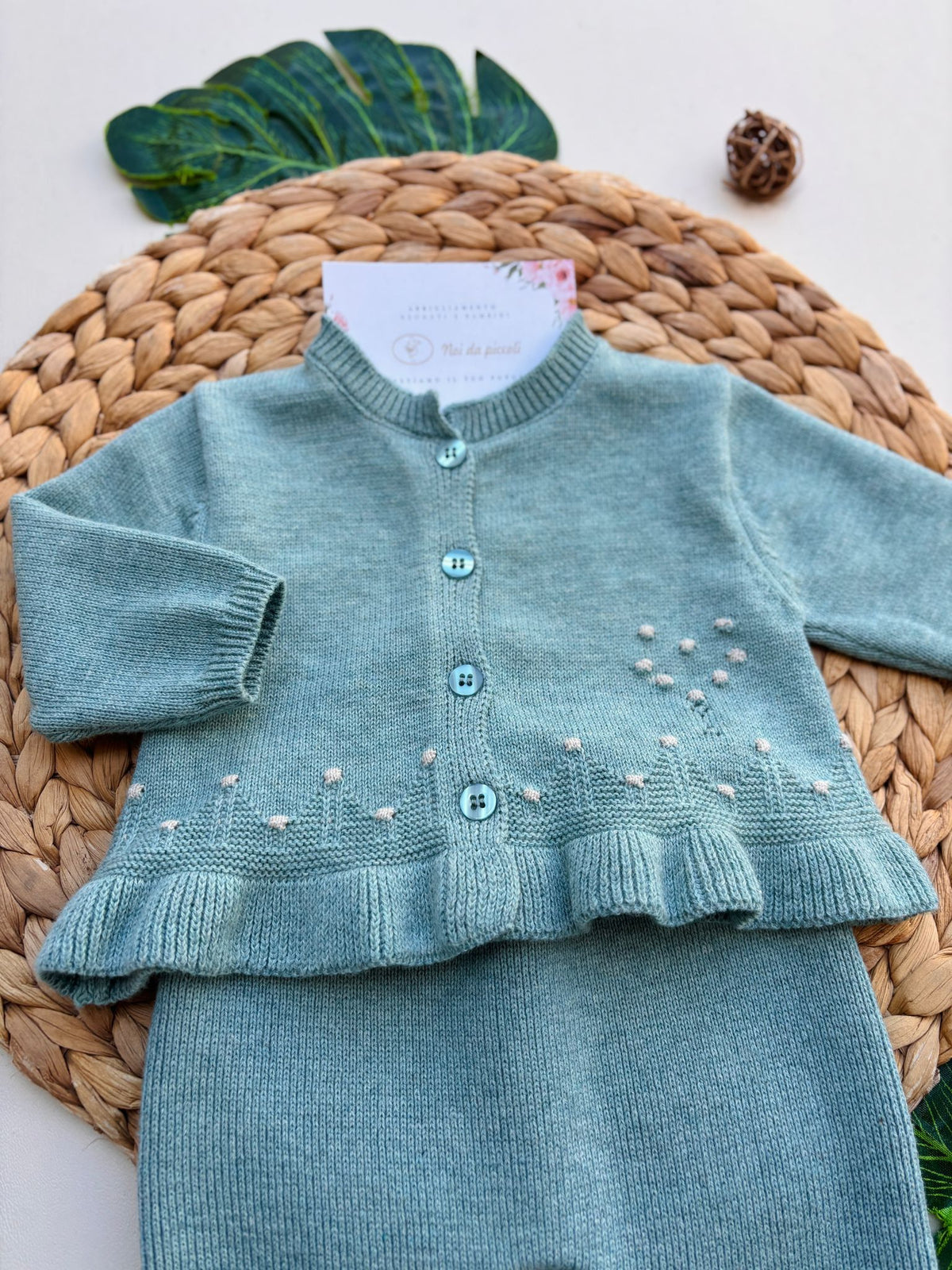 COMPLETO IN FILATO CALDO VERDE - Noi da piccoli