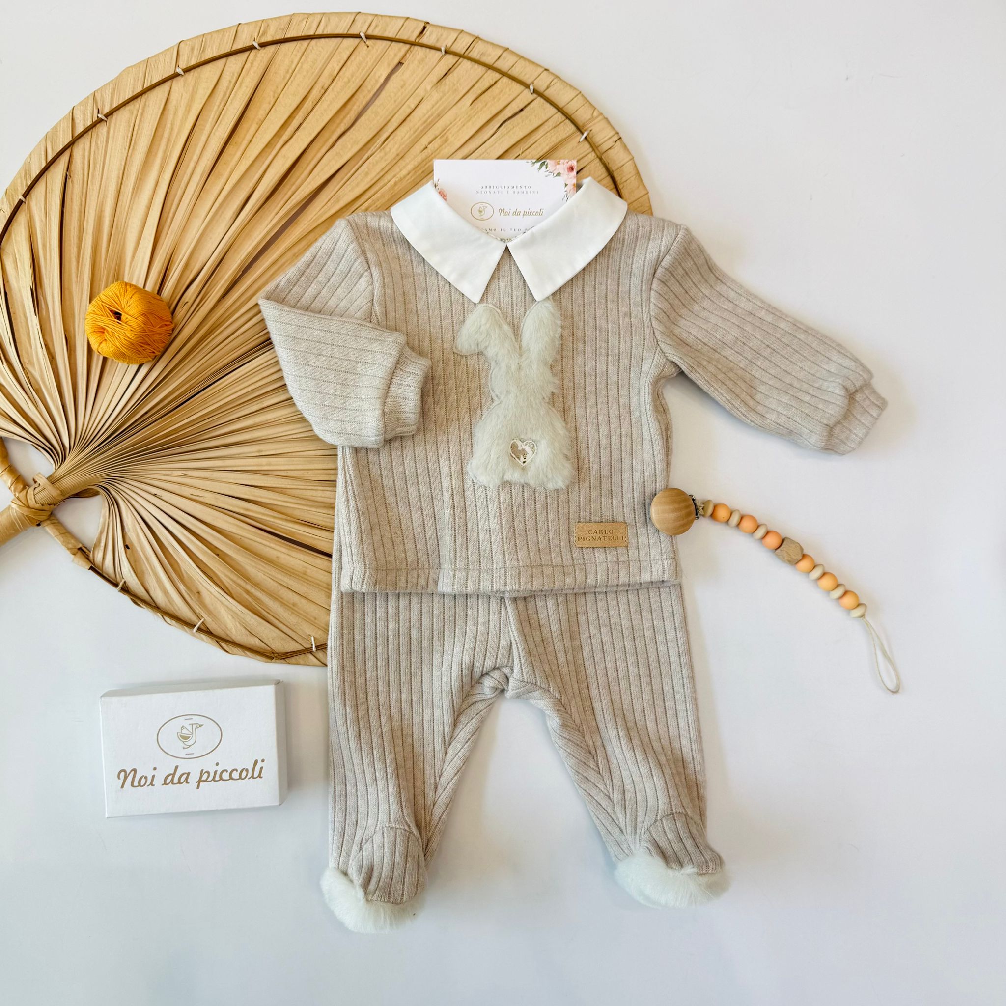 COMPLETO IN MAGLINA CALDA A COSTE BEIGE - Noi da piccoli