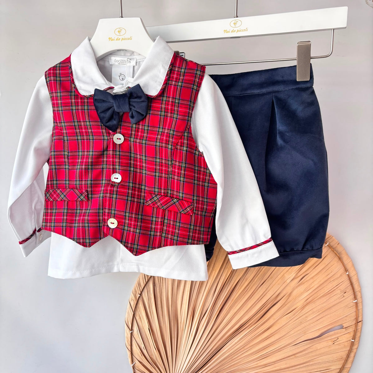 Blue Velvet Set with Tartan Print Deolinda