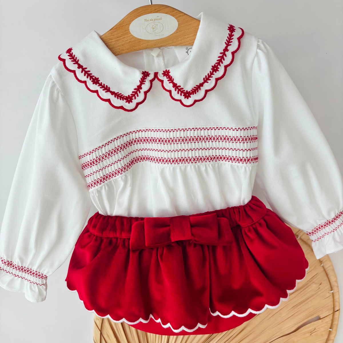 COMPLETO IN VELLUTO ROSSO - Noi da piccoli