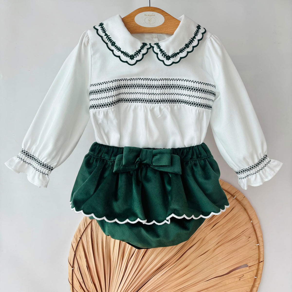 COMPLETO IN VELLUTO VERDE - Noi da piccoli