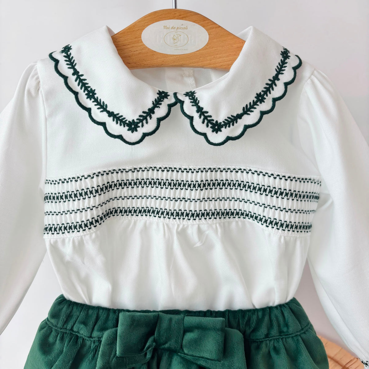 COMPLETO IN VELLUTO VERDE - Noi da piccoli