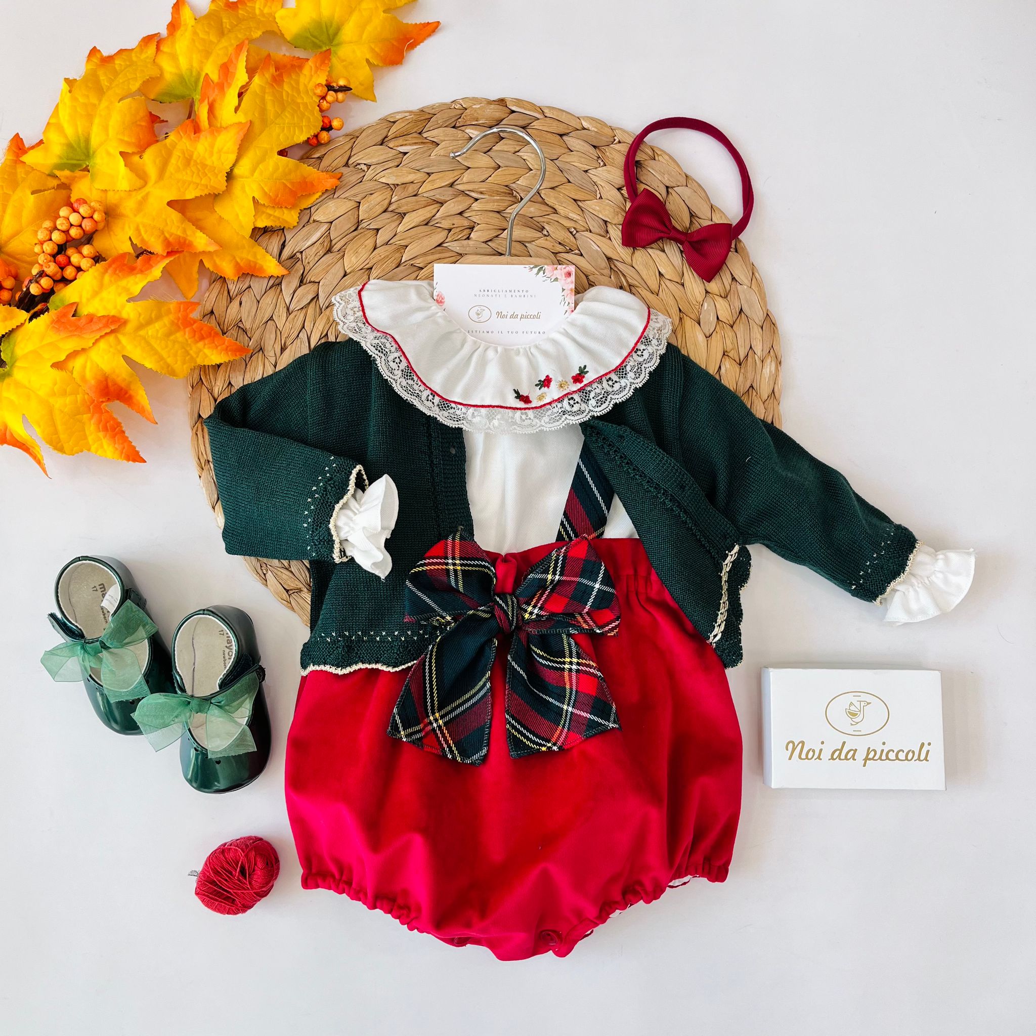 COMPLETO NAVIDAD VERDE E ROSSO - Noi da piccoli