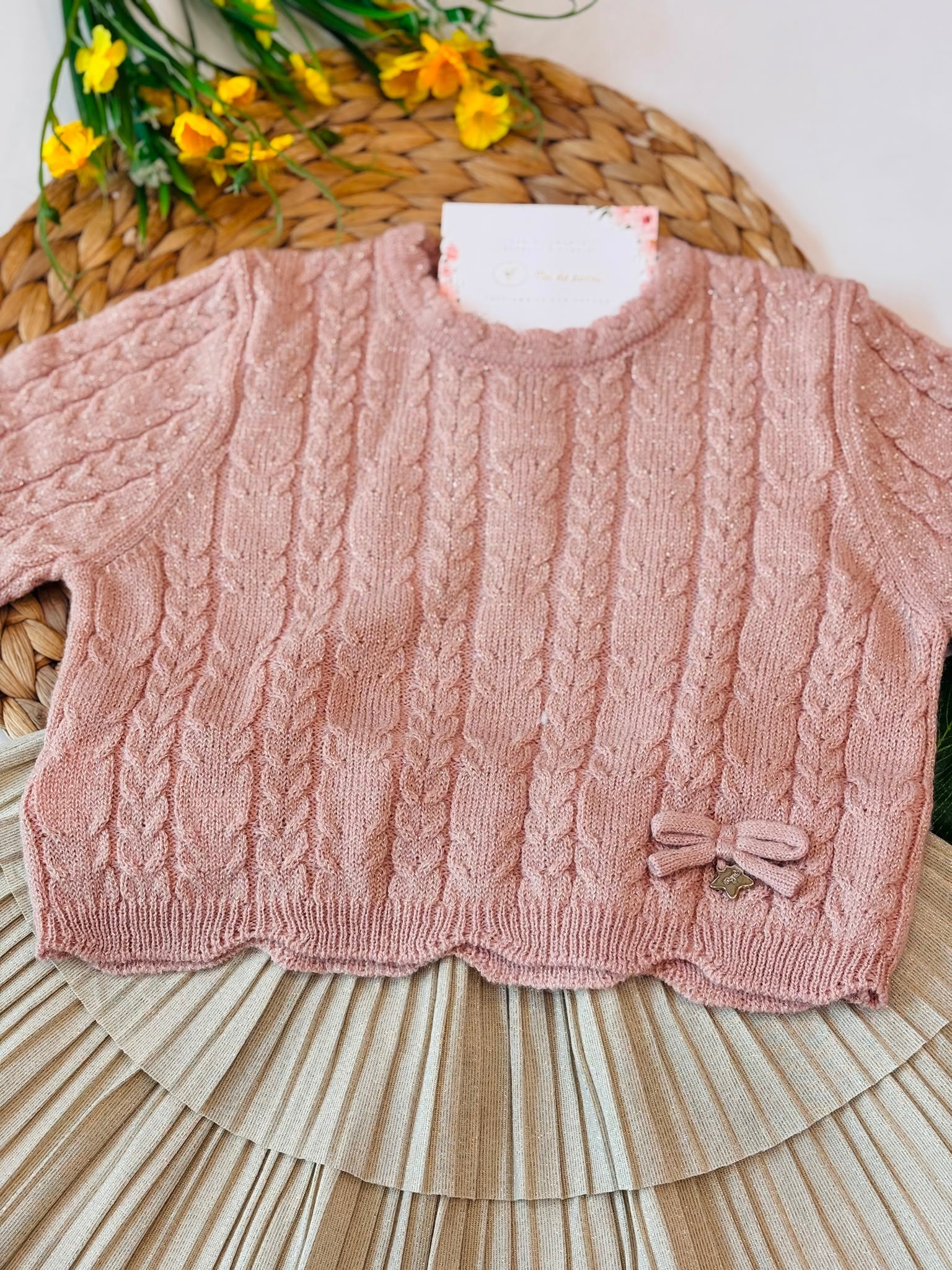 COMPLETO ROSA IN FILATO CALDO - Noi da piccoli