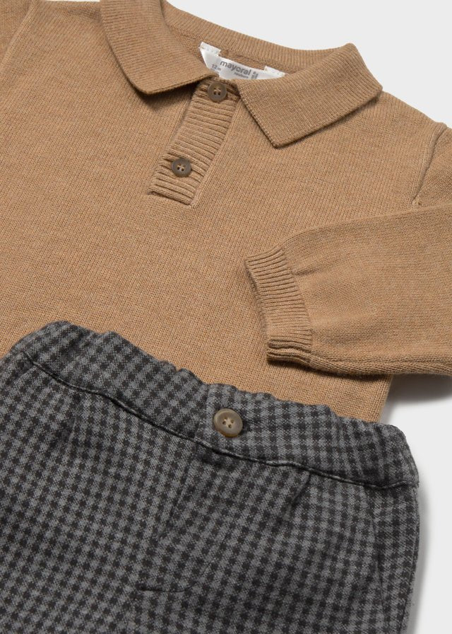 COMPLETO VERSATILE IN FILATO CALDO BEIGE - Noi da piccoli