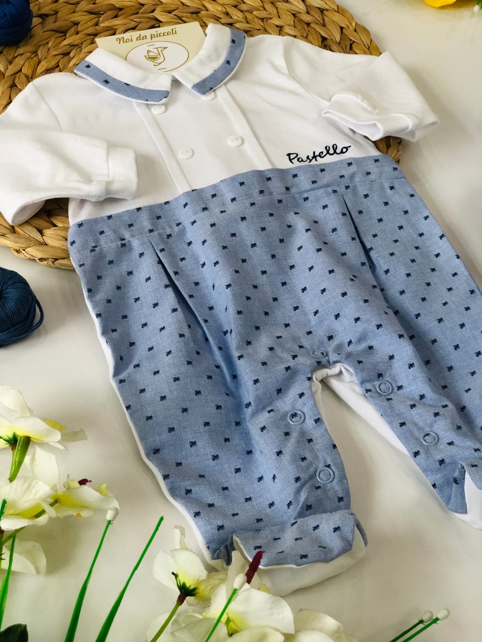 COORDINATO CON TUTINA COTONE DENIM - Noi da piccoli