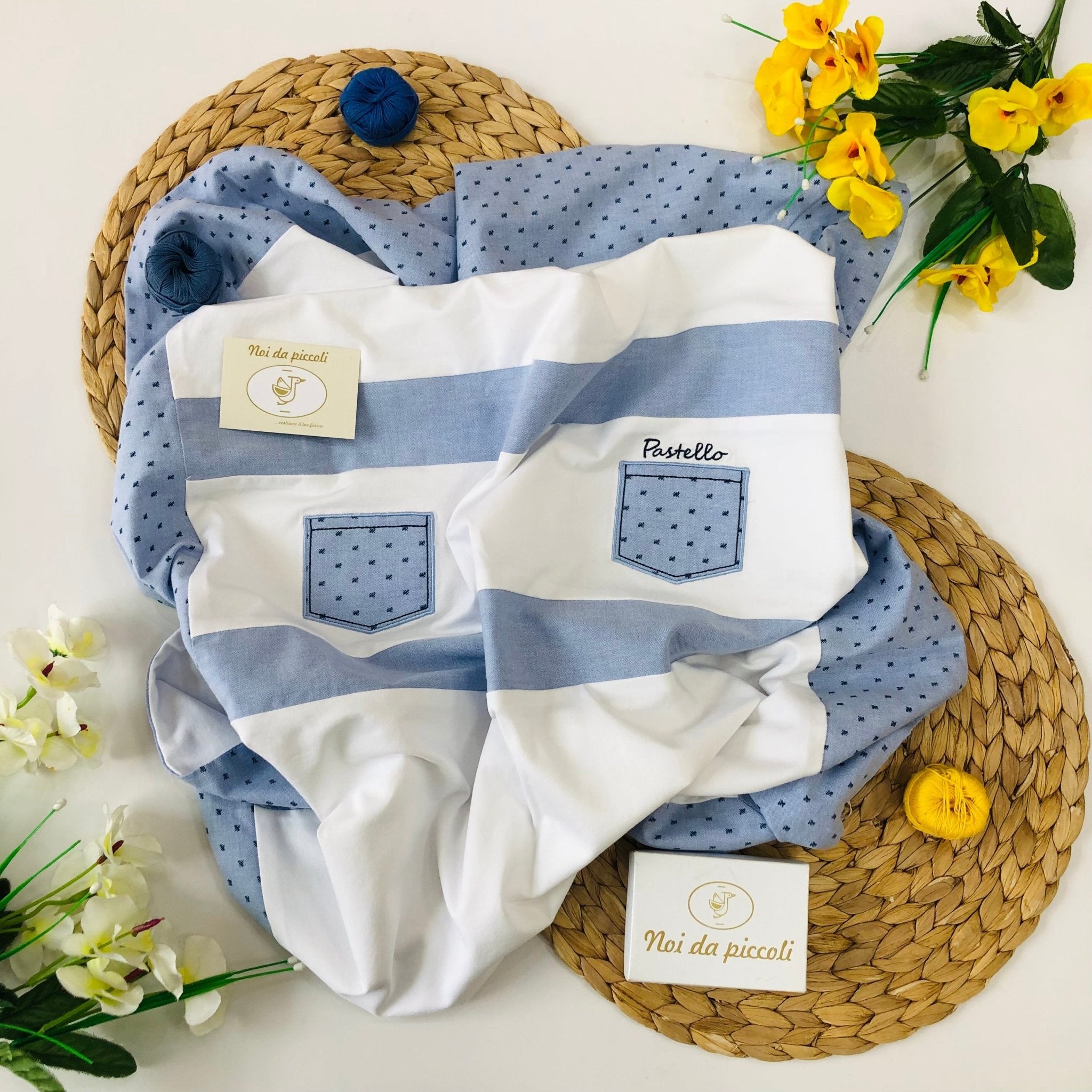 COORDINATO CON TUTINA COTONE DENIM - Noi da piccoli