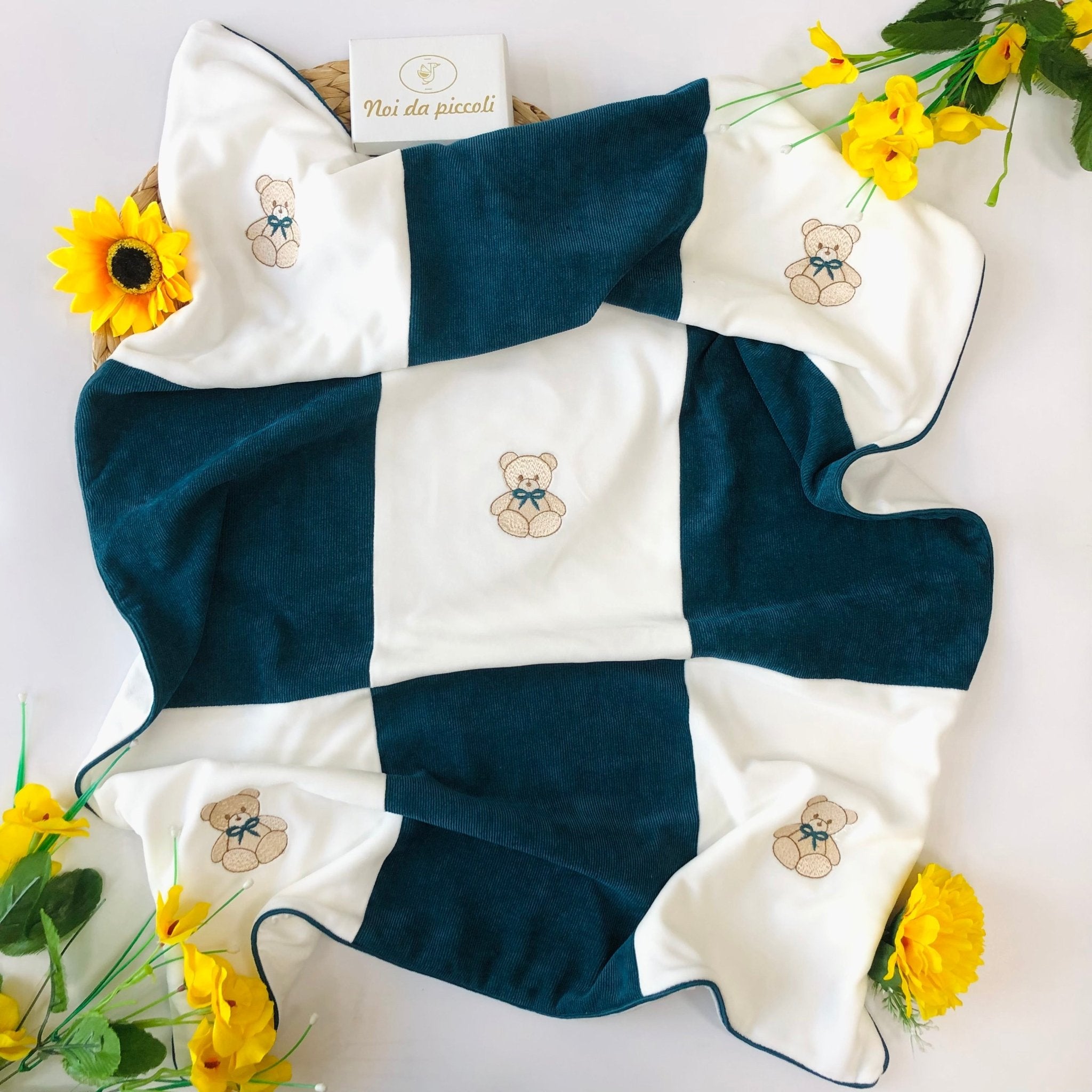 COORDINATO CON TUTINA ORSO CINIGLIA BIANCO VERDE - Noi da piccoli