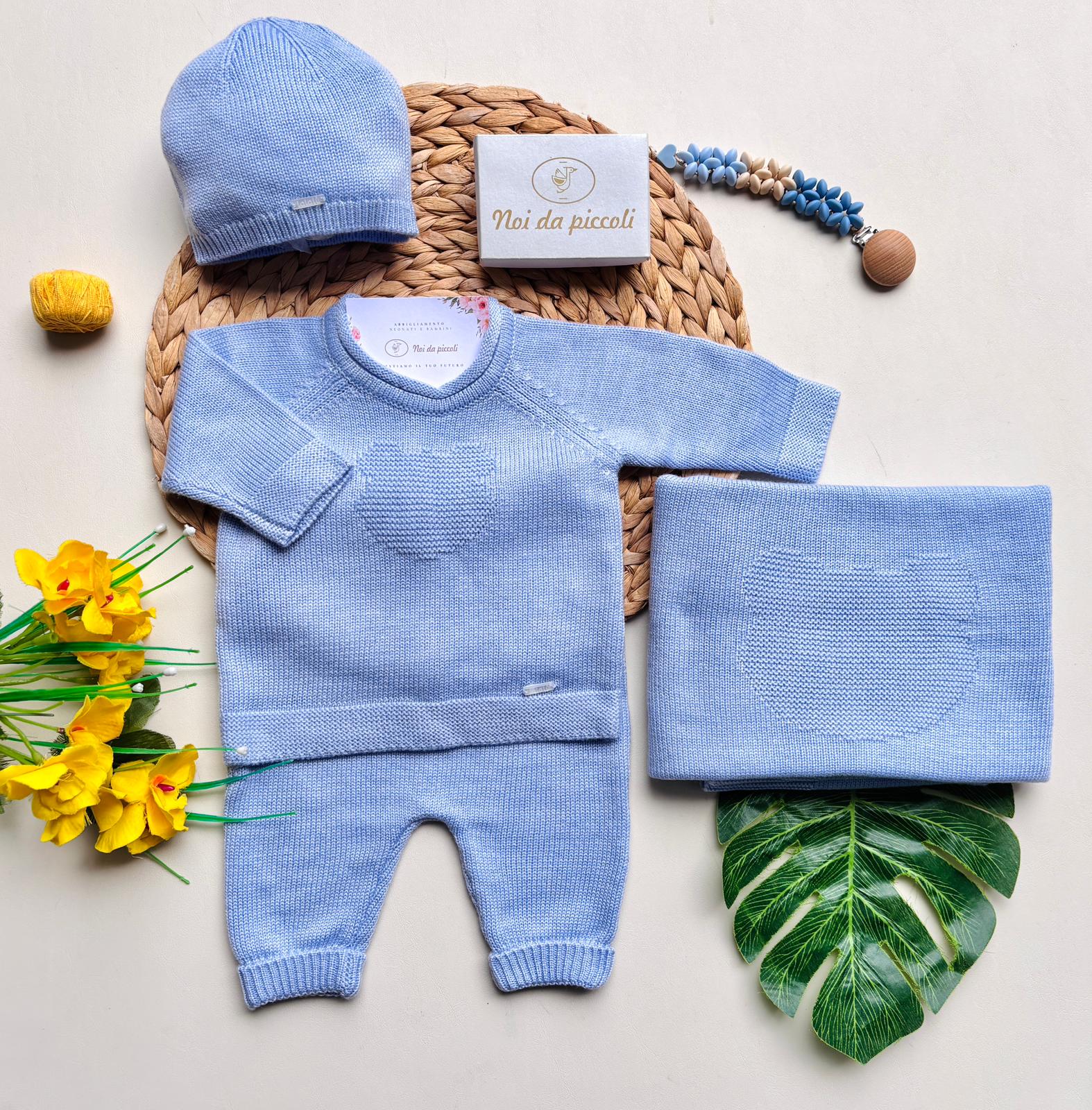COORDINATO NASCITA FILATO CALDO CIELO - Noi da piccoli