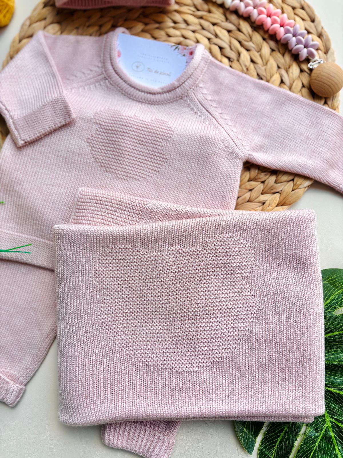 COORDINATO NASCITA FILATO CALDO ROSA - Noi da piccoli