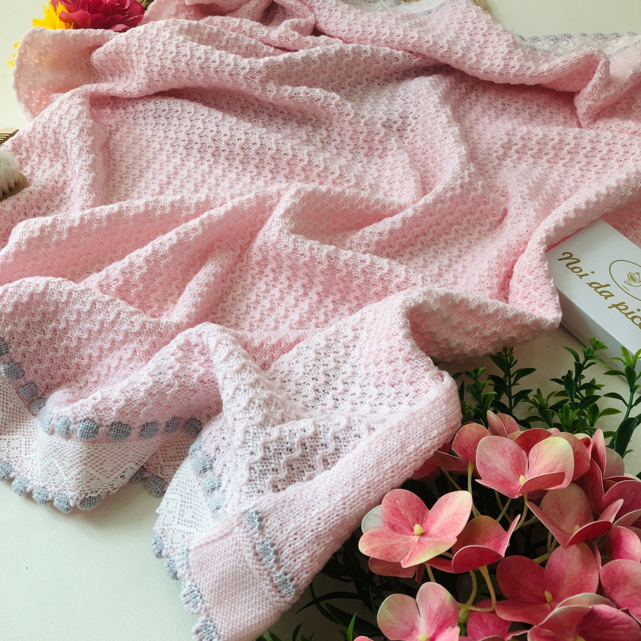 COORDINATO ROSA GRIGIO PERLA IN LANA CON TUTINA - Noi da piccoli