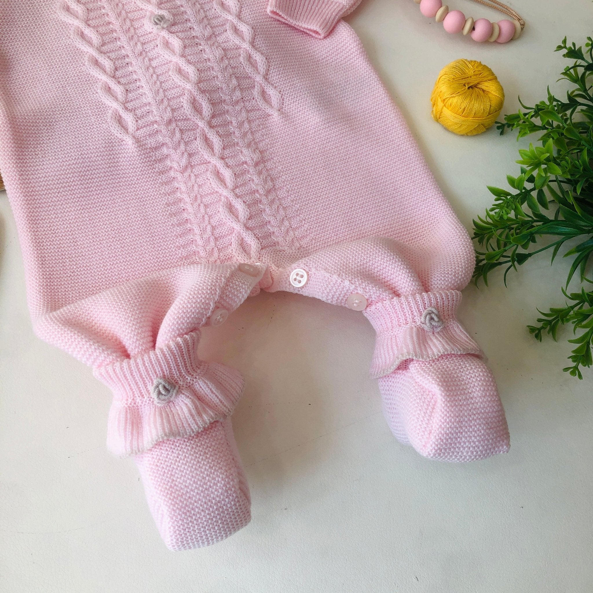 COORDINATO ROSA NUVOLA IN LANA CON TUTINA - Noi da piccoli