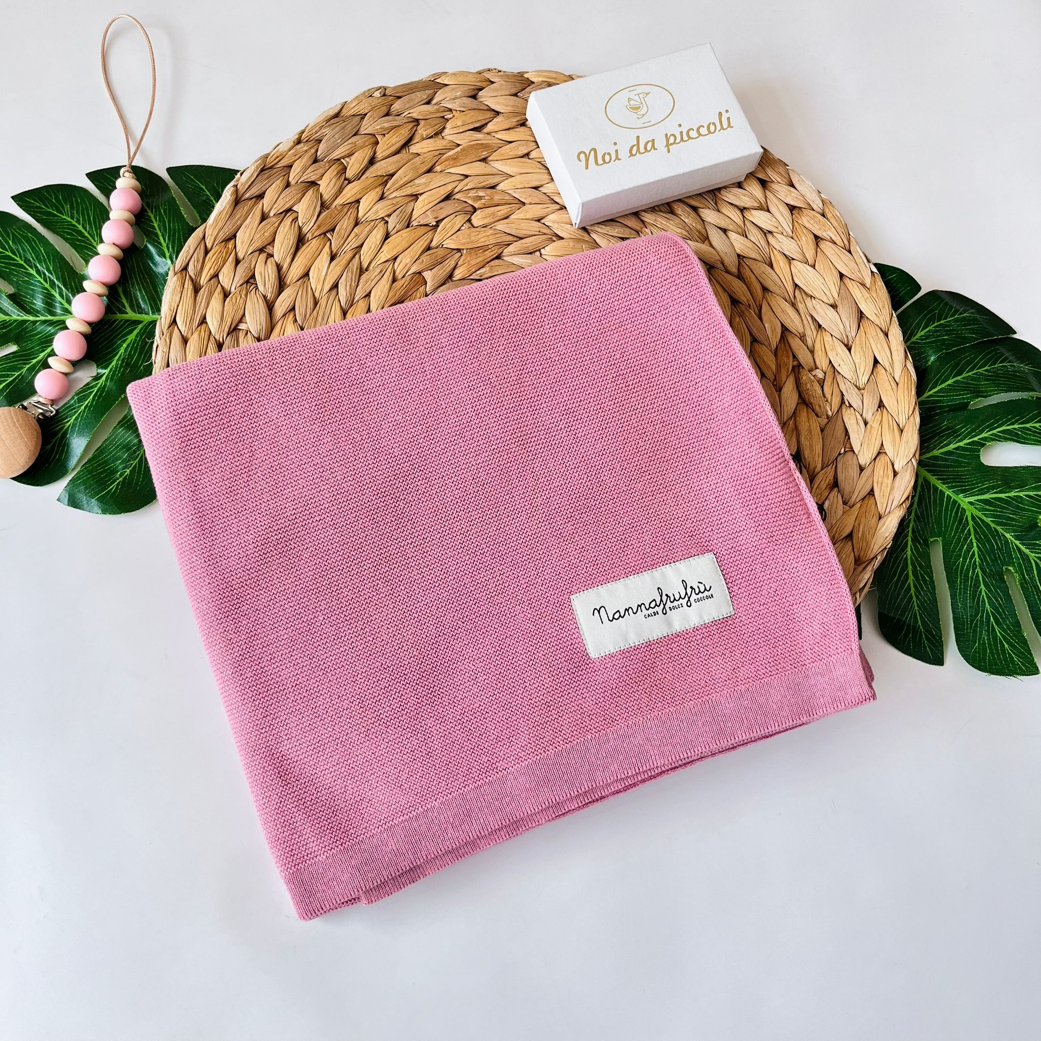COPERTA 100 % COTONE ROSA - Noi da piccoli