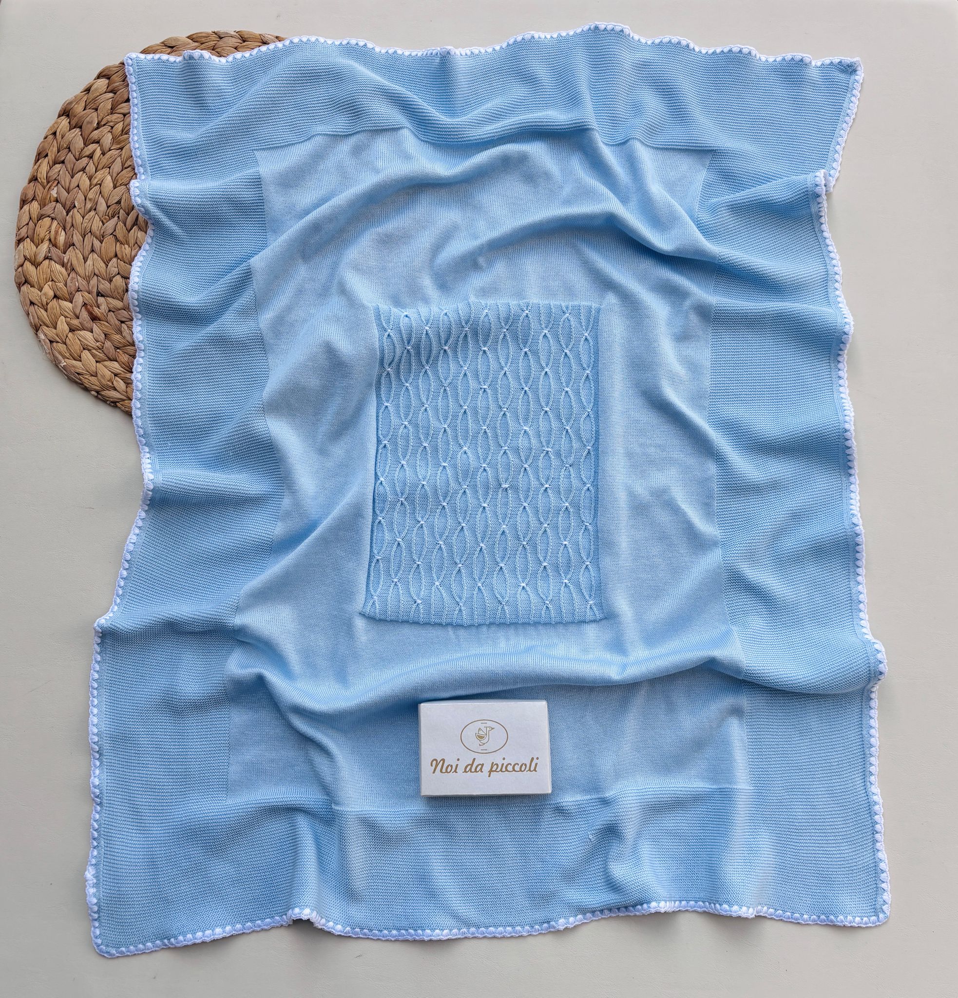 Coperta 100% FILO DI COTONE CIELO - Noi da piccoli