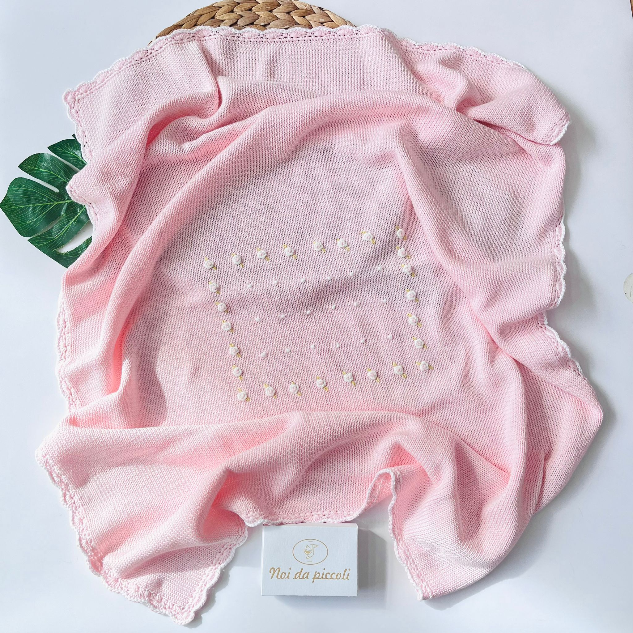 COPERTA GINEVRA 100% FILO DI COTONE ROSA - Noi da piccoli