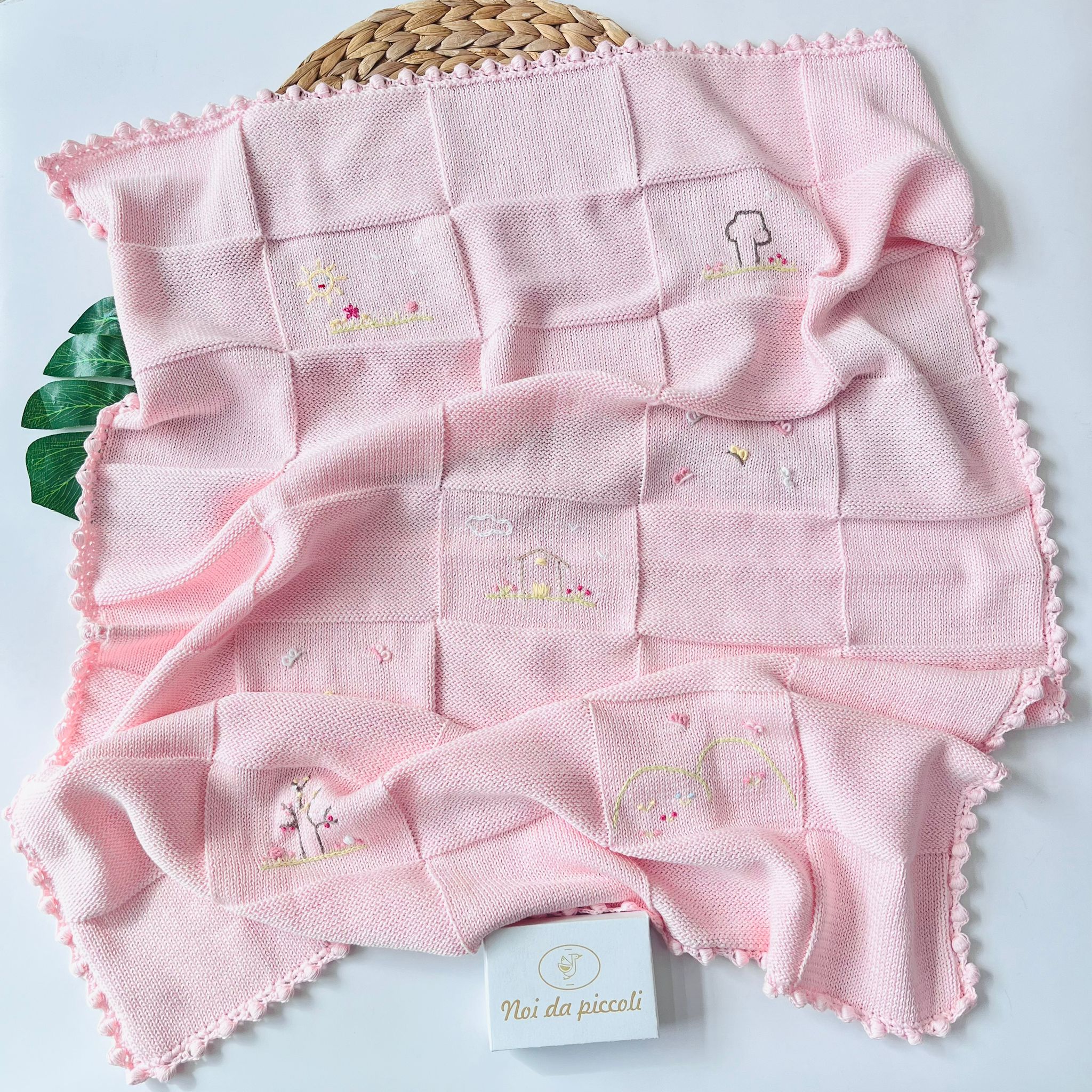 COPERTA MATILDE 100% FILO DI COTONE ROSA - Noi da piccoli