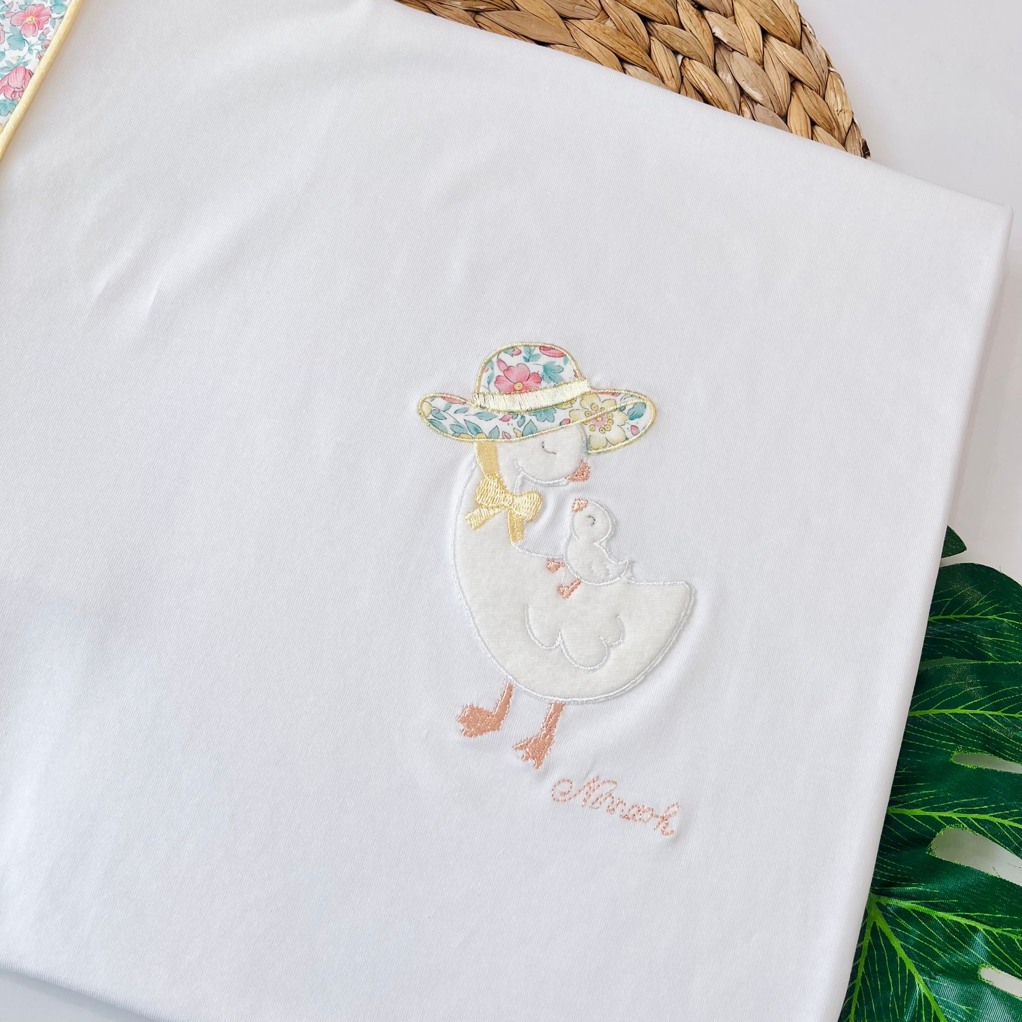 COPERTINA 100 % COTONE BIANCO MOMMY DUCK - Noi da piccoli