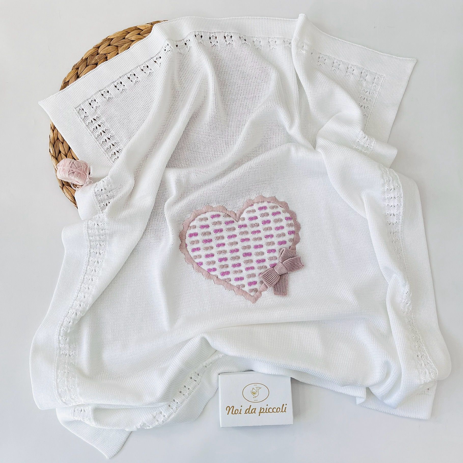 COPERTINA 100% FILO DI COTONE CICLAMINO MARSALA - Noi da piccoli