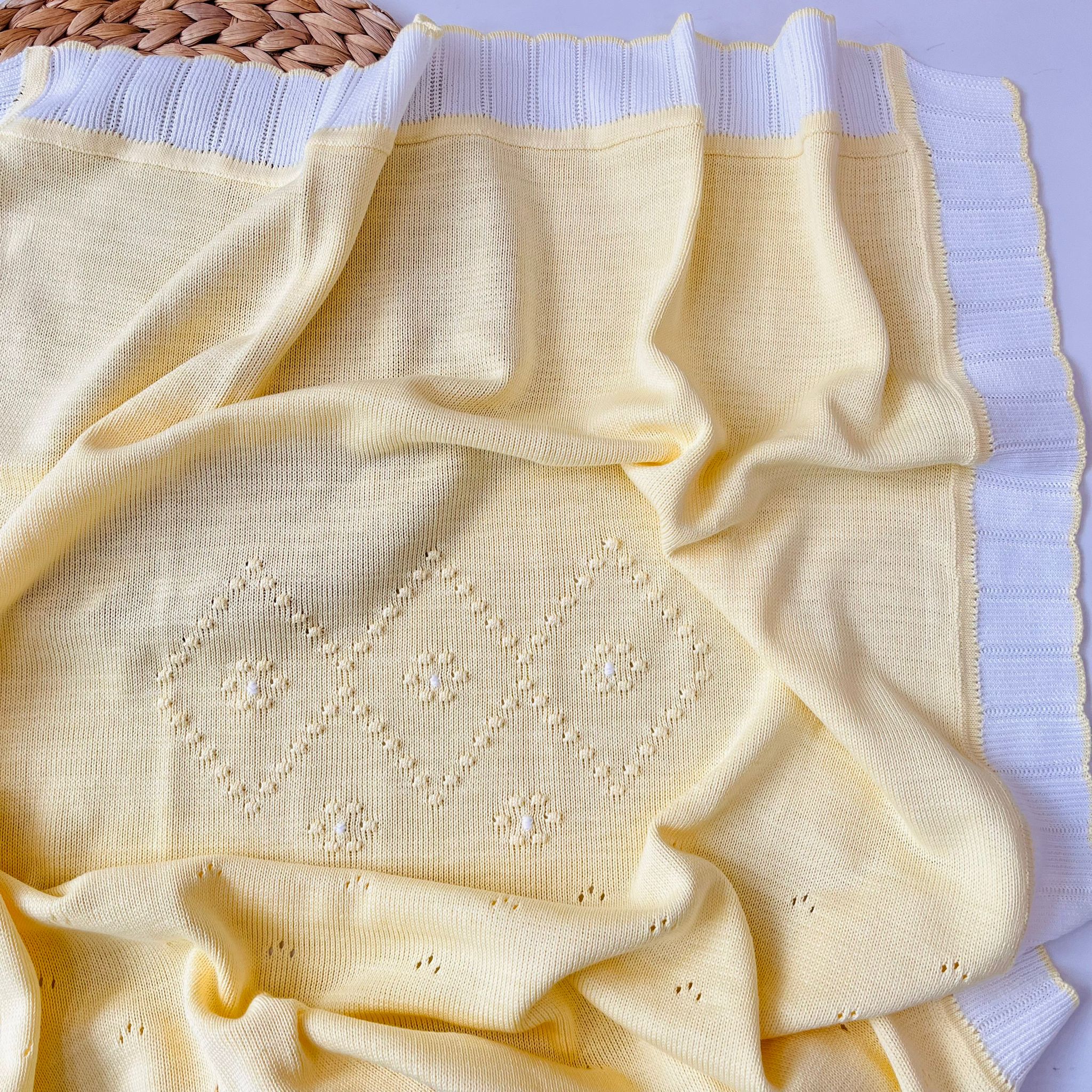 COPERTINA 100% FILO DI COTONE GIALLO - Noi da piccoli