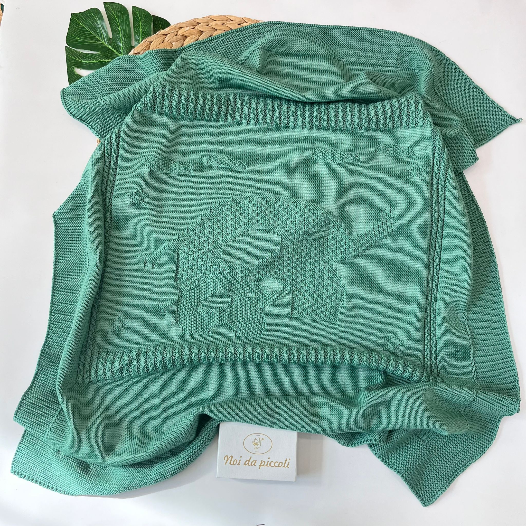 COPERTINA 100% FILO DI COTONE VERDE - Noi da piccoli