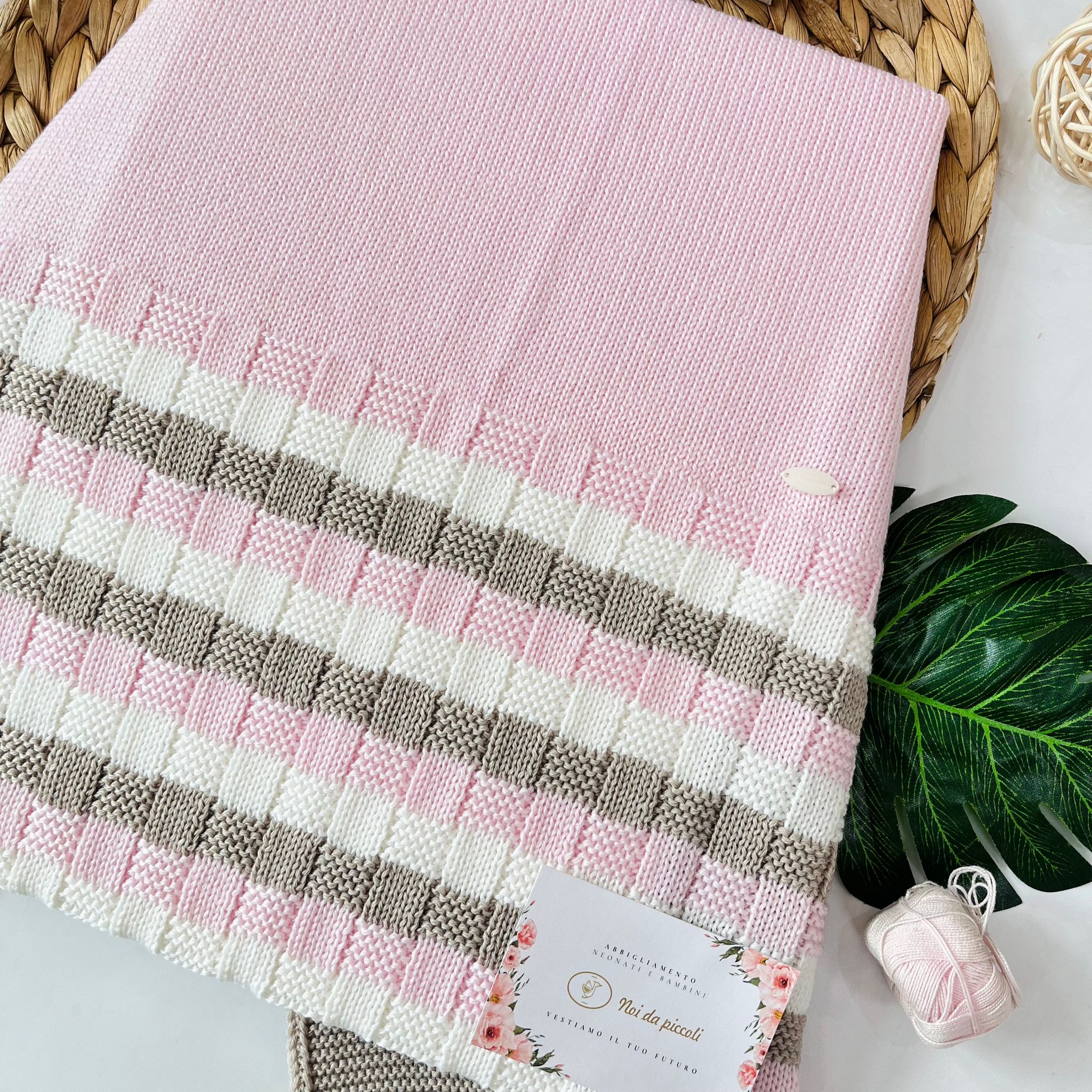 copertina 100% LANA ROSA BEIGE - Noi da piccoli