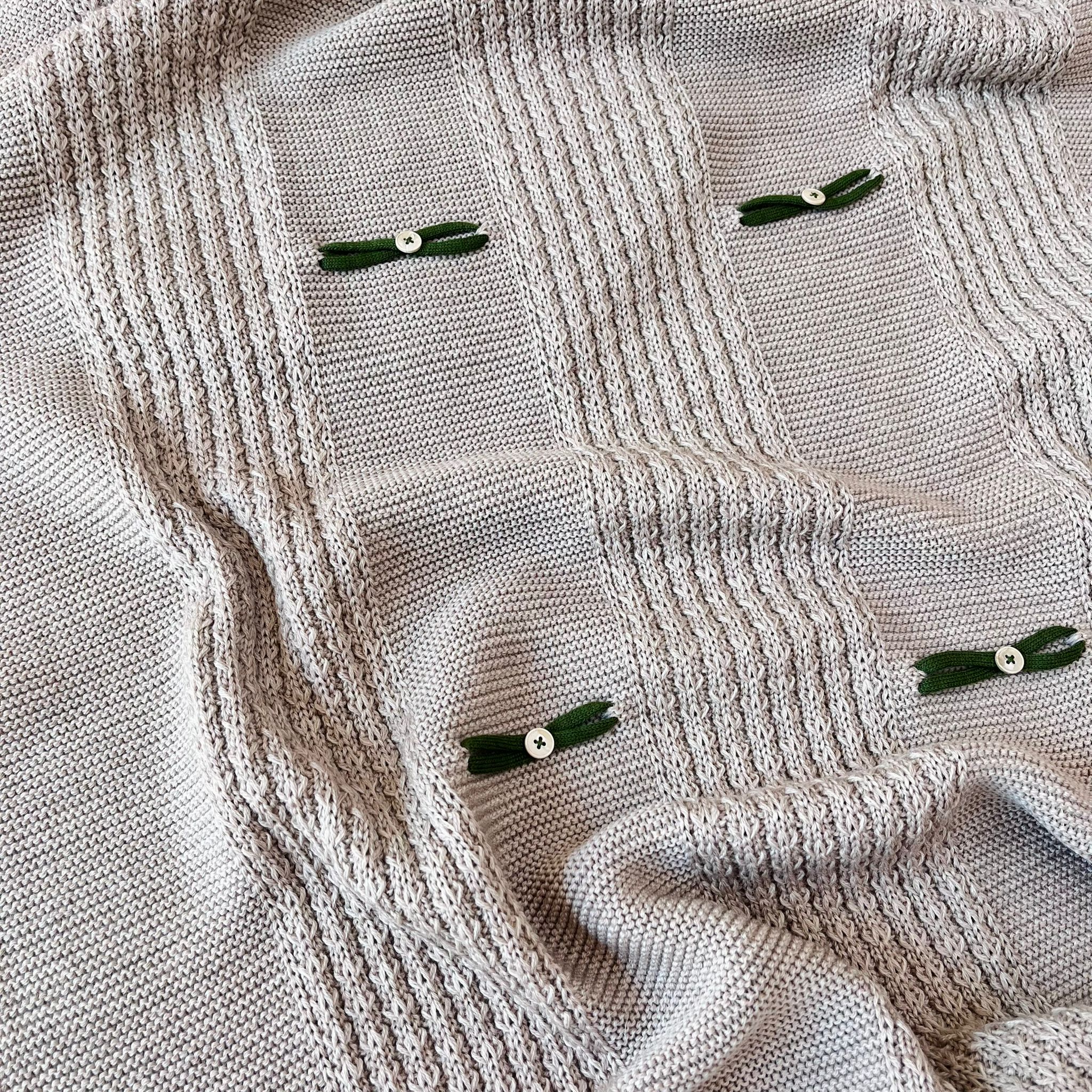 copertina 100% LANA TORTORA VERDE OLIVA - Noi da piccoli