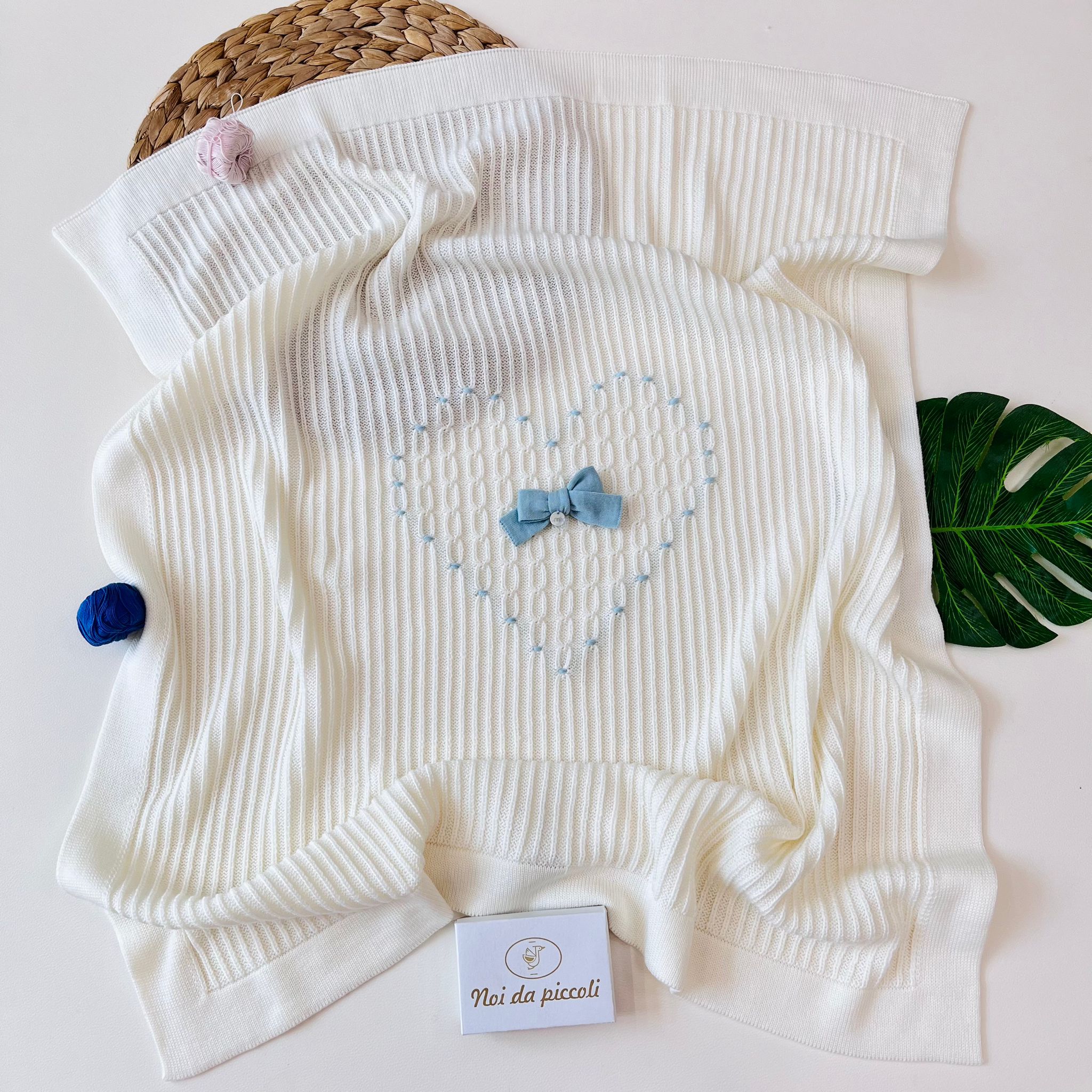 copertina 100% LANA VANIGLIA ACQUA MARINA - Noi da piccoli