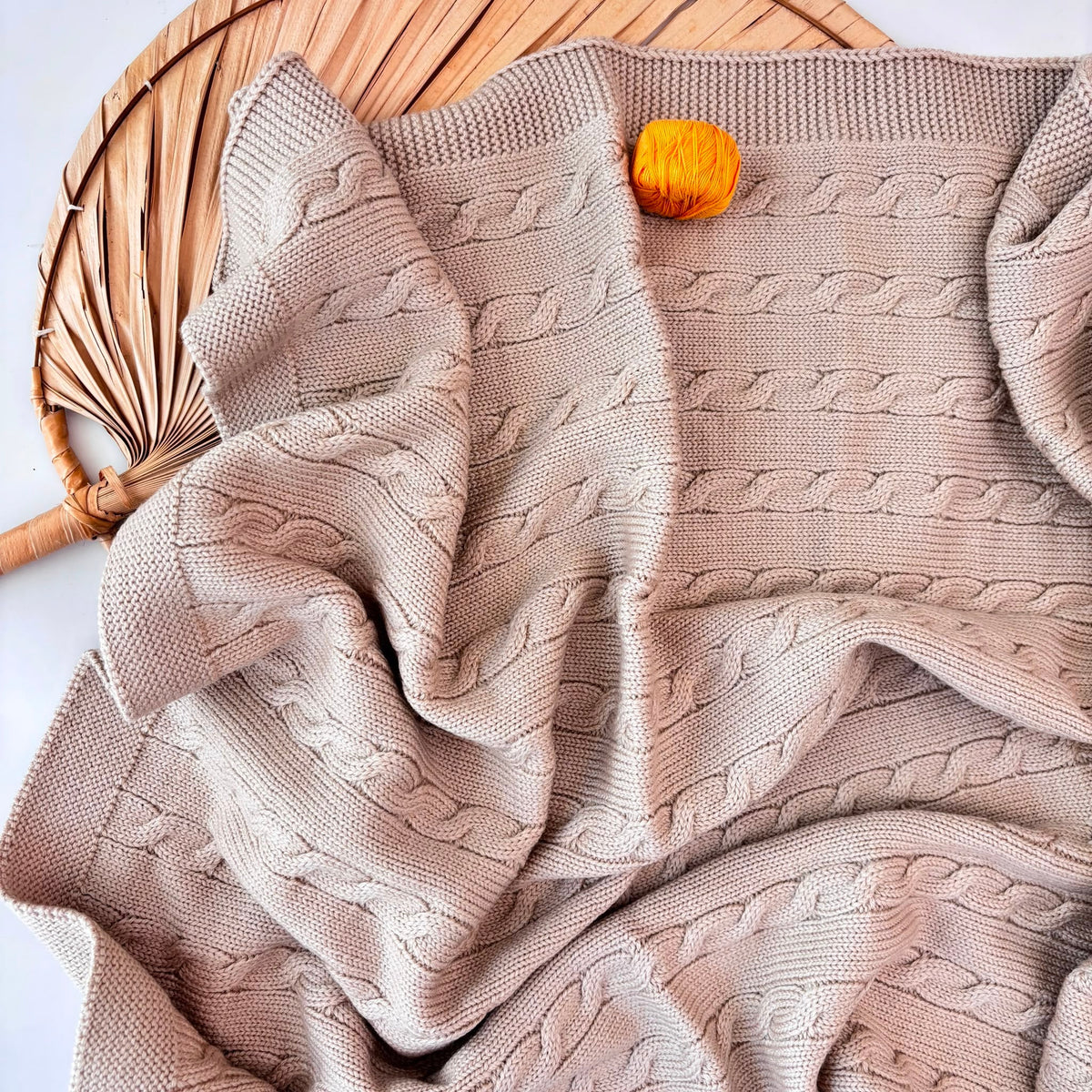 copertina 100% PURA LANA MERINO EXTRAFINE BEIGE - Noi da piccoli