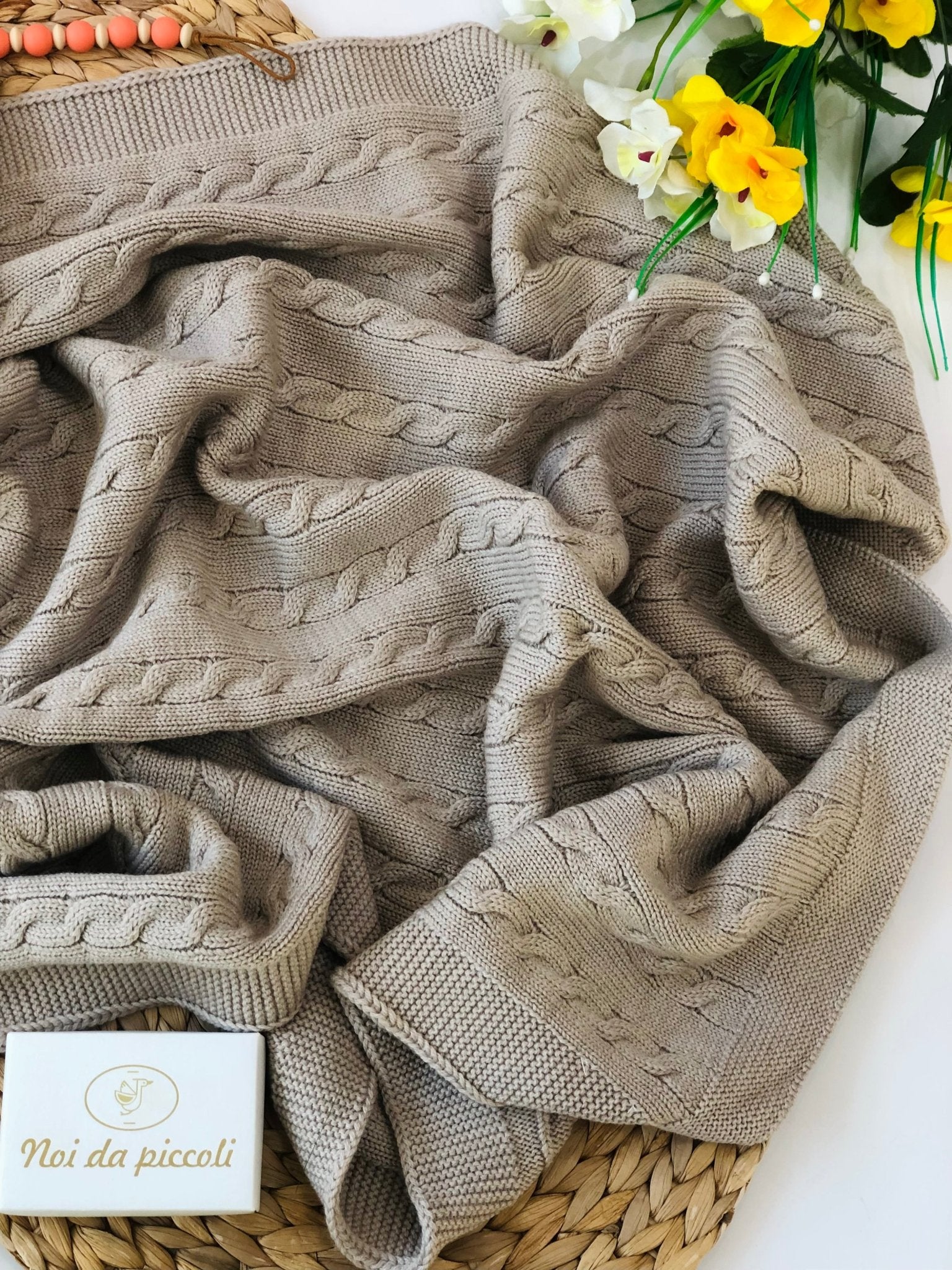 COPERTINA BEIGE 100% LANA MERINO - Noi da piccoli