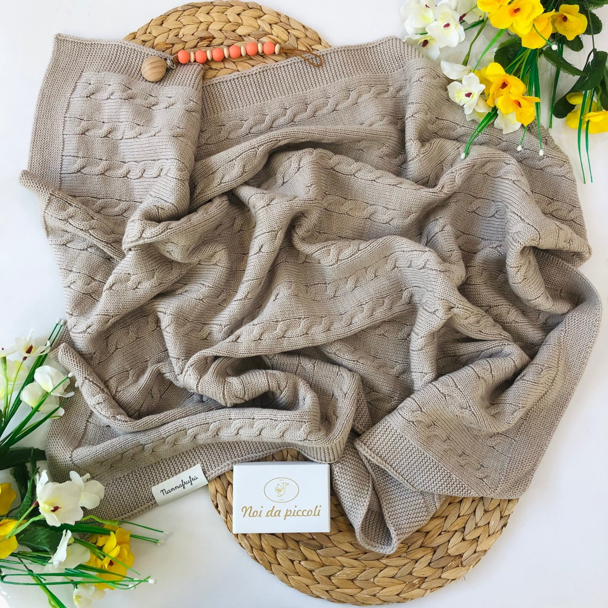 COPERTINA BEIGE 100% LANA MERINO - Noi da piccoli