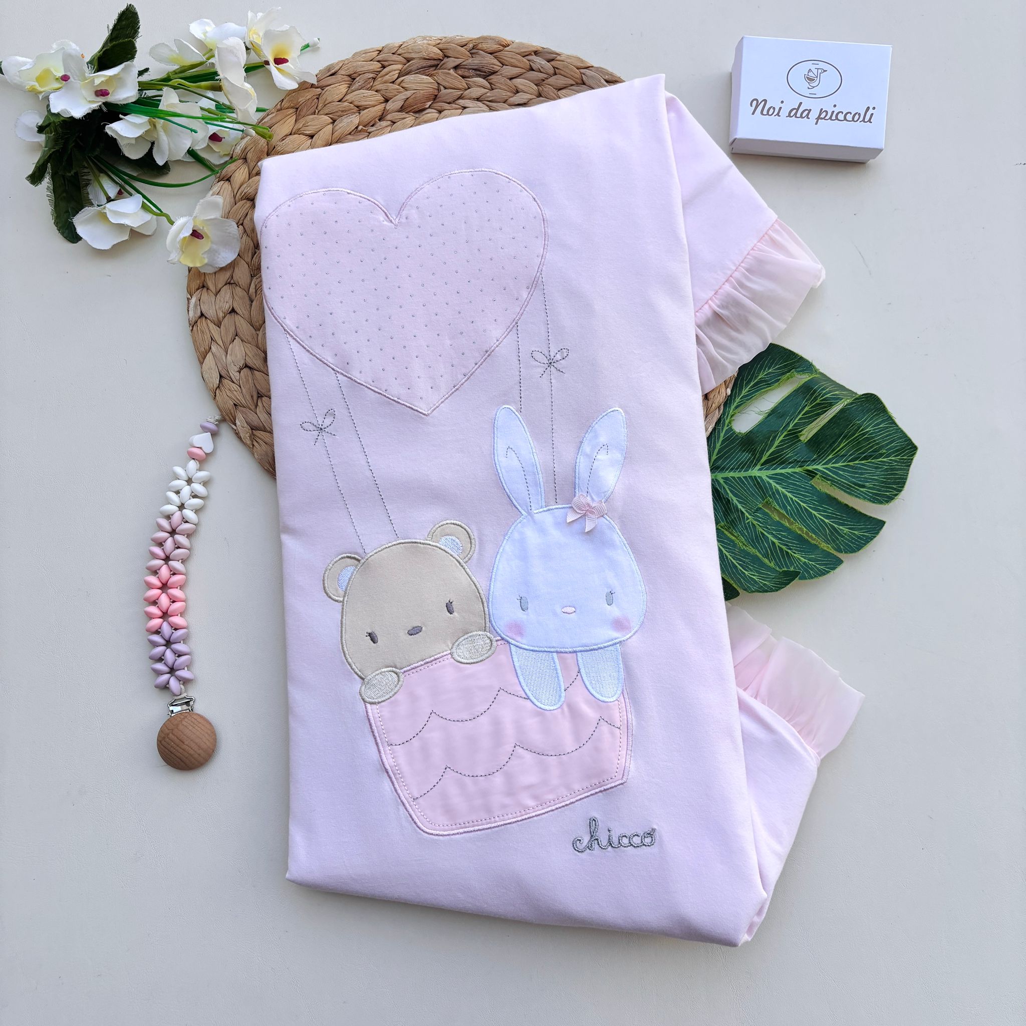 COPERTINA CON CUORICINO E ORSETTI ROSA - Noi da piccoli