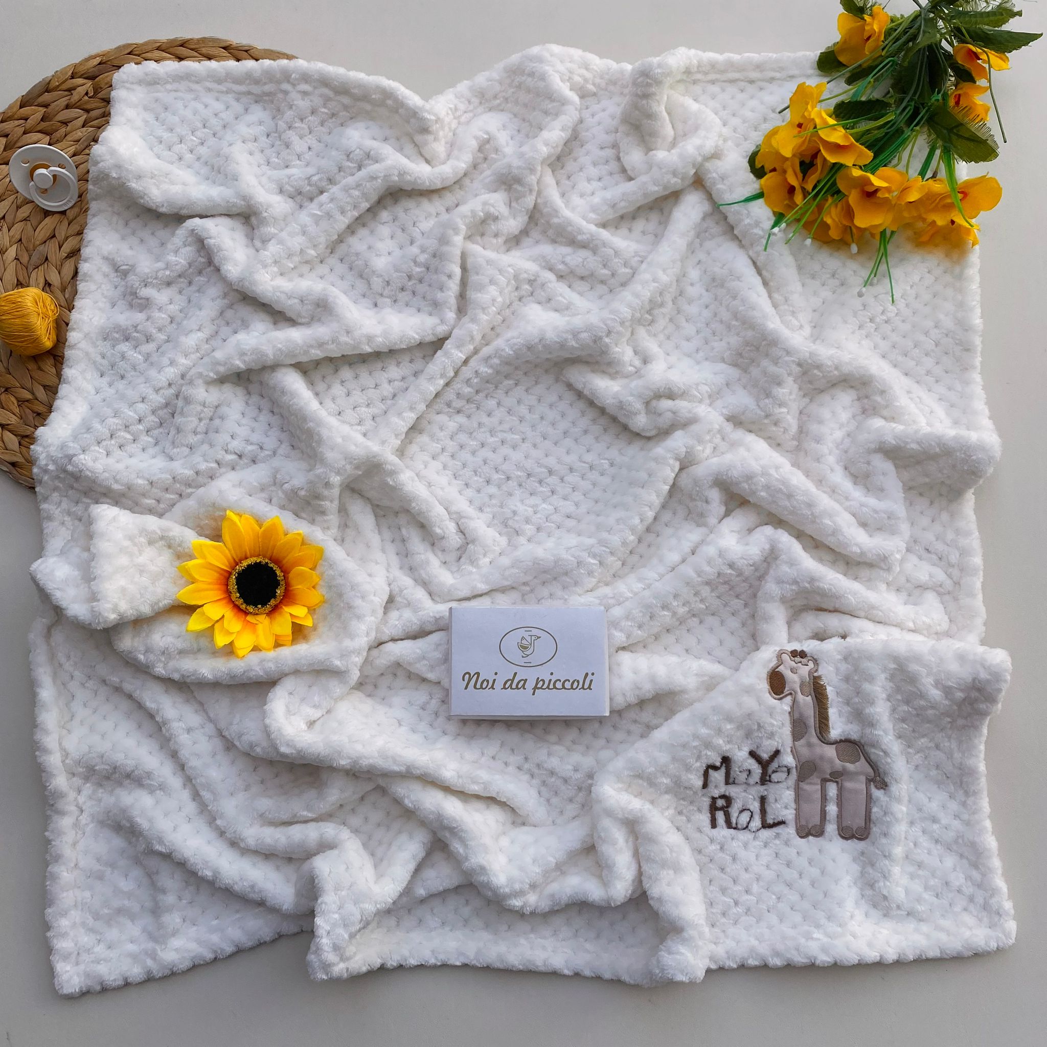 COPERTINA CON GIRAFFINA CINIGLIA BIANCO - Noi da piccoli