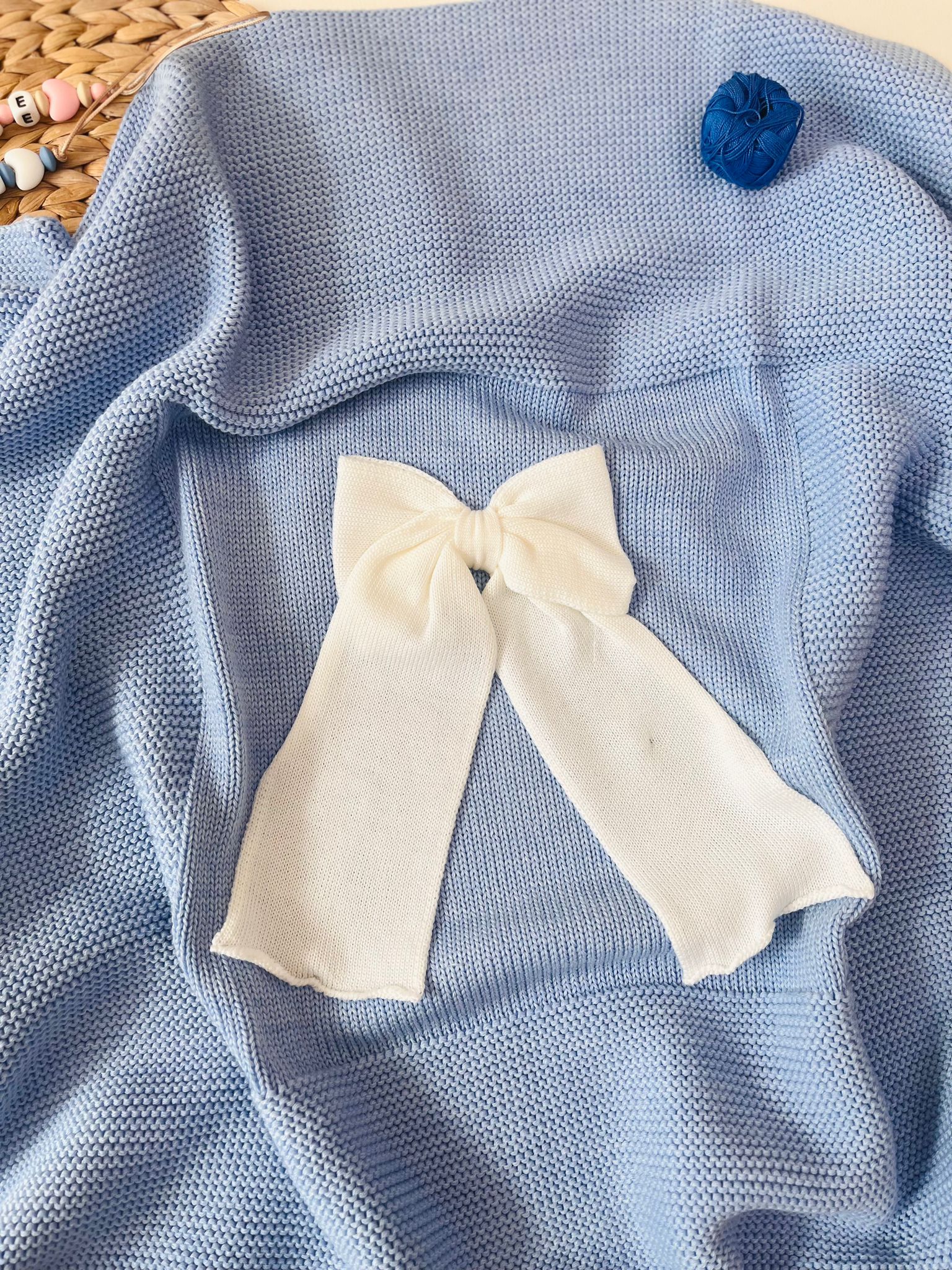 COPERTINA FIOCCONE 100% lana merino extrafine SUGAR - Noi da piccoli